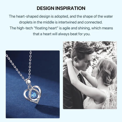 Shining Heart-shaped Pendant Silver Necklace For Women