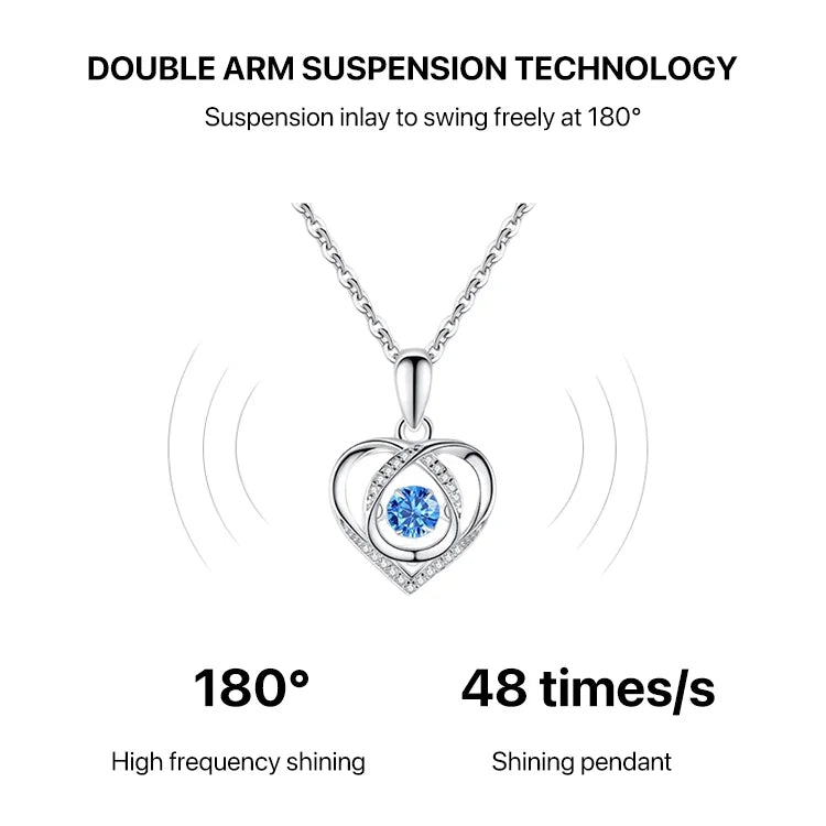 Shining Heart-shaped Pendant Silver Necklace For Women