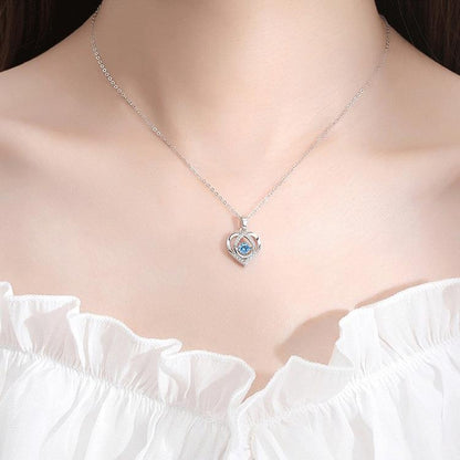 Shining Heart-shaped Pendant Silver Necklace For Women