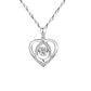 Shining Heart-shaped Pendant Silver Necklace For Women
