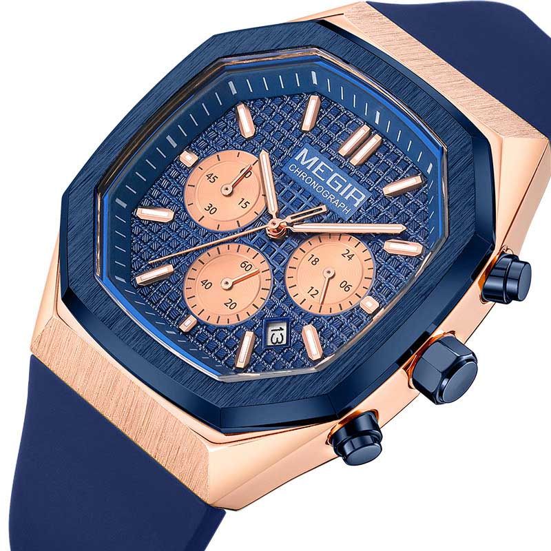 Multi-functional Luminous Octagon Dial Quartz Sport Watch