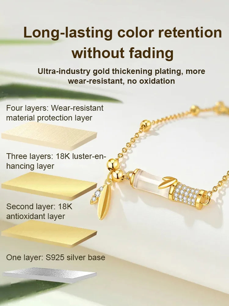 [Good Luck] Hetian Jade Bamboo Bracelet for Women