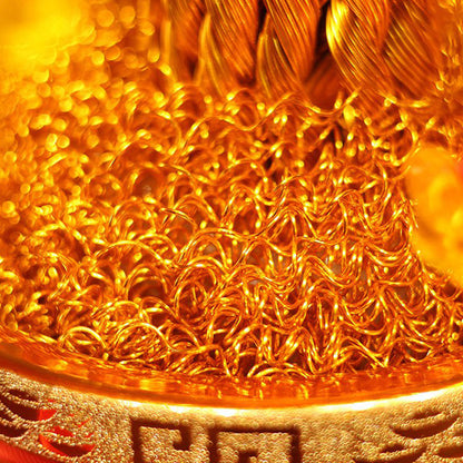 Golden Fortune Tree (Handmade knitting)