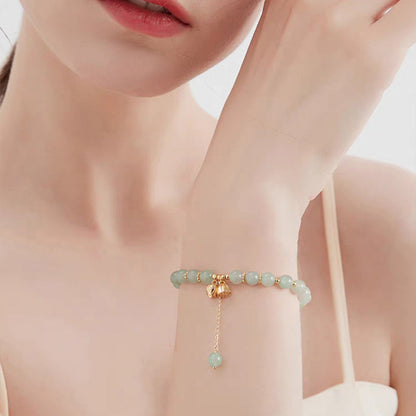 Lotus Flower Pendant Jade Bracelet (Guardian of the Golden Lotus)