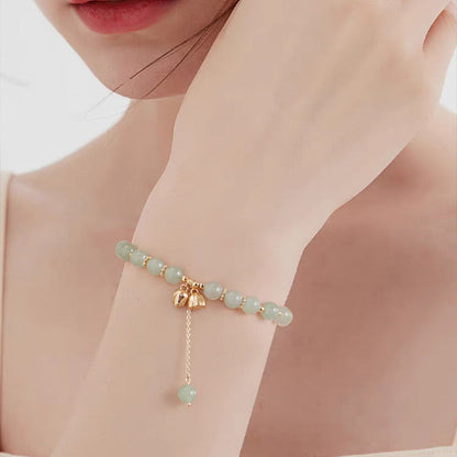 Lotus Flower Pendant Jade Bracelet (Guardian of the Golden Lotus)