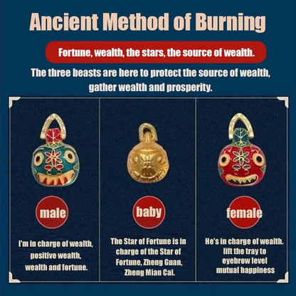 Gold Plated Keychain God of Wealth